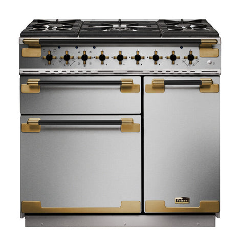FALCON ELISE LUXE 90CM DUAL FUEL BLACK EDITION STAINLESS ANTIQUE BRASS