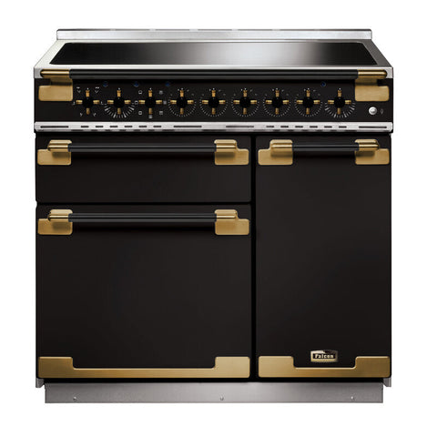 FALCON ELISE LUXE 90CM INDUCTION BLACK EDITION GLOSS BLACK ANTIQUE BRASS