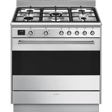 Load image into Gallery viewer, Smeg Classic 90cm Freestanding Oven with Gas Cooktop - Stainless Steel
