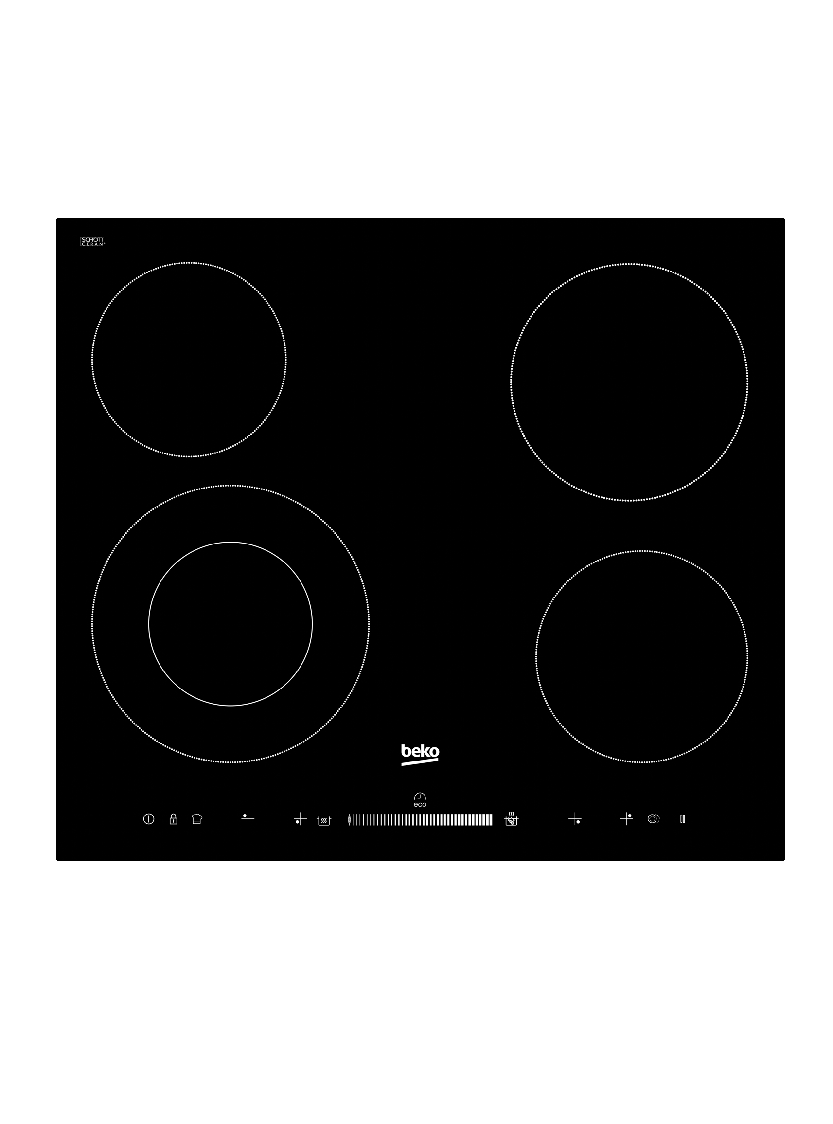 Beko 60cm 4-Zone, Touch and Slide  Control Ceramic Cooktop
