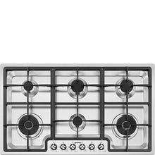 Load image into Gallery viewer, SMEG Classic 6 Burner Ultra Low Profile Gas Cooktop 90cm Stainless Steel
