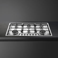 Load image into Gallery viewer, SMEG Classic 6 Burner Ultra Low Profile Gas Cooktop 90cm Stainless Steel
