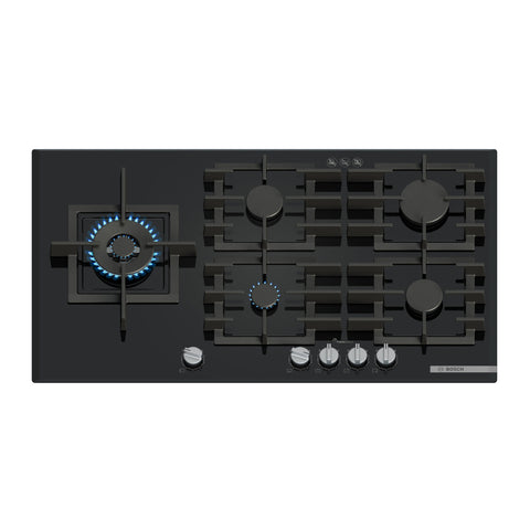 Bosch Series 6 Gas cooktop, 90cm, Tempered Glass Black