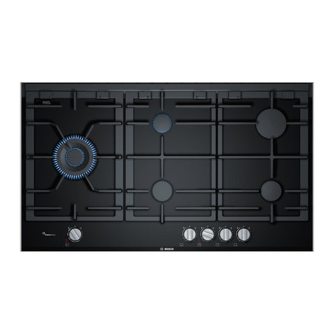 Bosch Series 8 Gas cooktop, 90cm, Ceramic Glass Black
