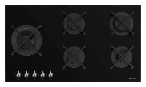 SMEG Classic Gas on Glass Cooktop 90cm Black