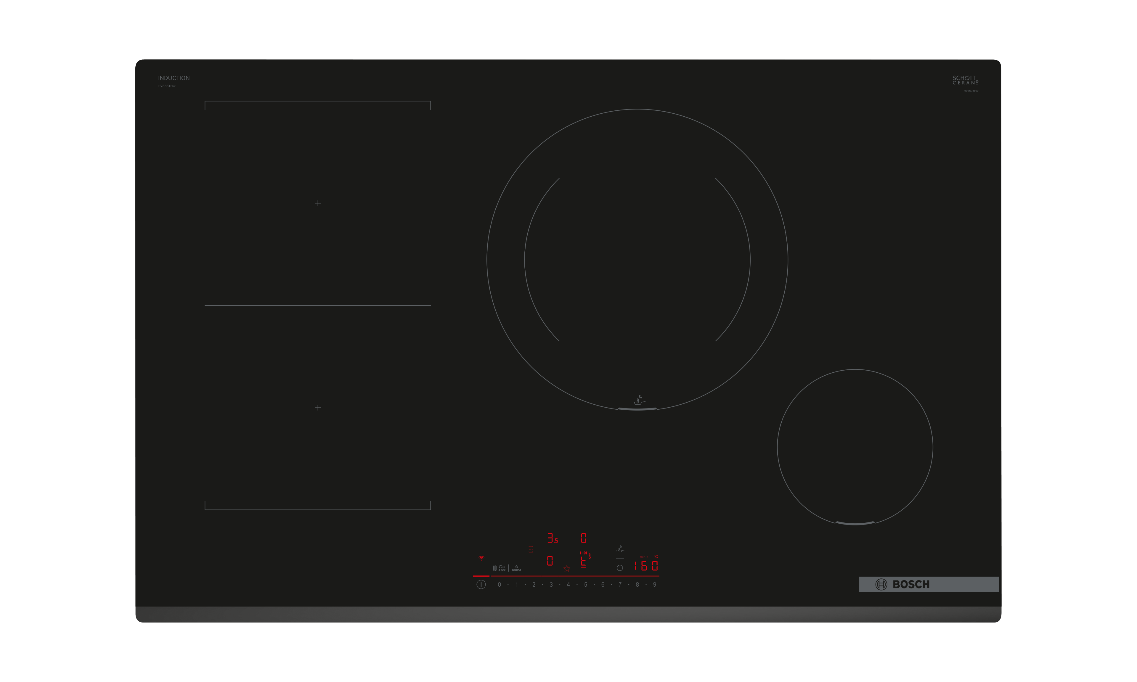 Bosch Series 6 Induction cooktop, 80cm Surface mount without frame
