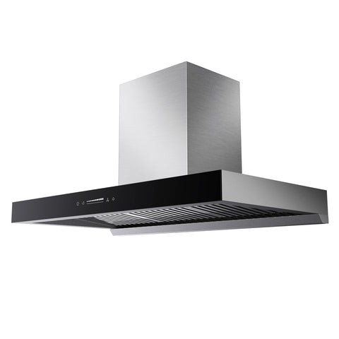 ROBINHOOD ARGUS 90CM WALL CANOPY BLDC MOTOR GESTURE CONTROL 10 POWER LEVELS  STAINLESS STEEL W. BLACK GLASS CONTTROL PANEL AND S/S OIL CATCHMENT