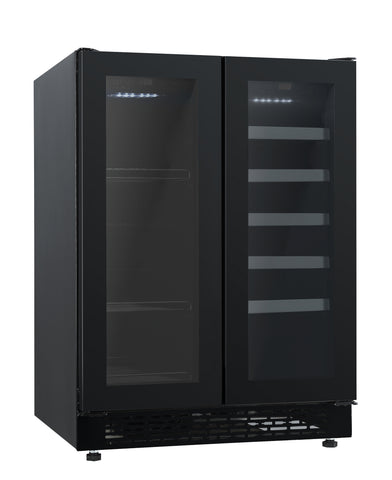 120L DOUBLE DOOR WINE CABINET BUILT-UNDER BLACK