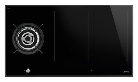 SMEG Classic Hybrid Cooktop 90cm (1 Wok Gas Burner + 4 Zone Induction)
