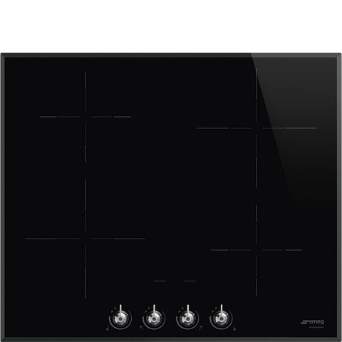 SMEG Classic 4 Zone Induction Cooktop with Knob Control 60cm Bevelled Edge