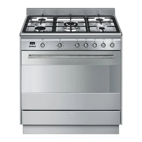 Smeg Classic 90cm Freestanding Oven with Gas Cooktop - Stainless Steel