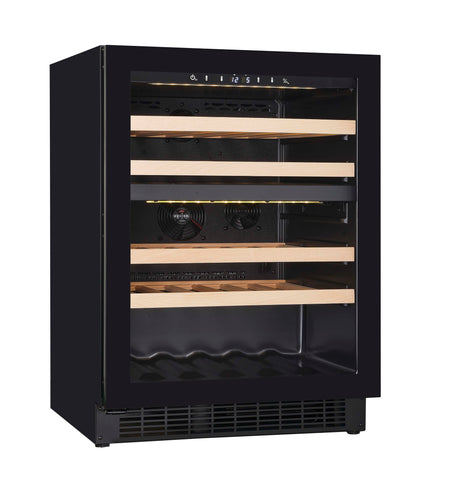 Award Dual Zone Wine Cabinet Black Glass 60cm