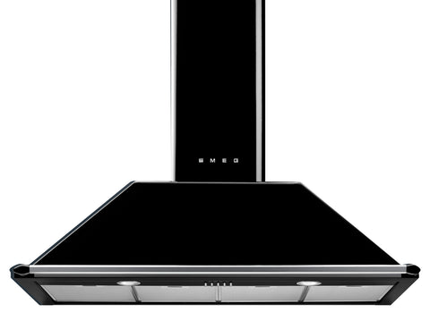 SMEG Victoria Wallmount Canopy Chimney Rangehood 110cm Black