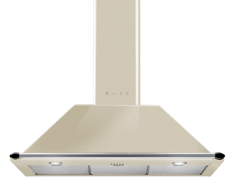 SMEG Victoria Wallmount Canopy Rangehood 90cm Cream