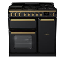 Load image into Gallery viewer, Falcon ESTEL DELUXE 90CM DUAL FUEL FREESTANDING COOKER ANTIQUE BRASS
