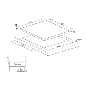 Smeg 60cm 4 Zone Electric Cooktop