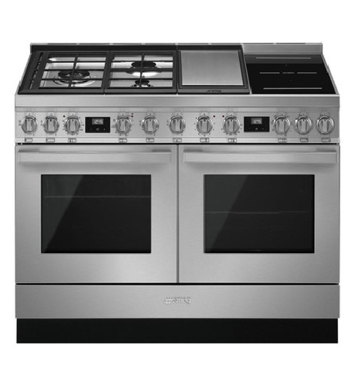 SMEG 120CM PORTOFINO PYROLYTIC FREESTANDING OVEN WITH GAS COOKTOP STAINLESS