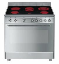 Load image into Gallery viewer, SMEG 90CM STAINLESS STEEL FREESTANDING OVEN WITH CERAMIC TOP
