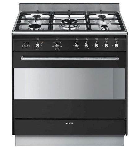 SMEG 90CM ANTHRACITE FREESTANDING OVEN WITH GAS TOP
