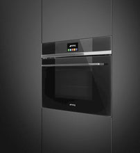 Load image into Gallery viewer, SMEG 45CM LINEA BLACK MICROWAVE CONVECTION HALF OVEN
