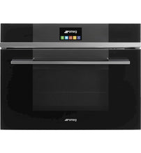 Load image into Gallery viewer, SMEG 45CM LINEA BLACK MICROWAVE CONVECTION HALF OVEN
