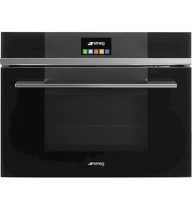 SMEG 45CM LINEA BLACK MICROWAVE CONVECTION HALF OVEN