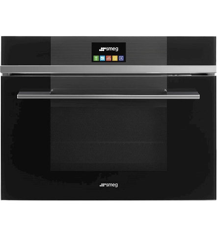 SMEG 45CM LINEA BLACK MICROWAVE CONVECTION HALF OVEN