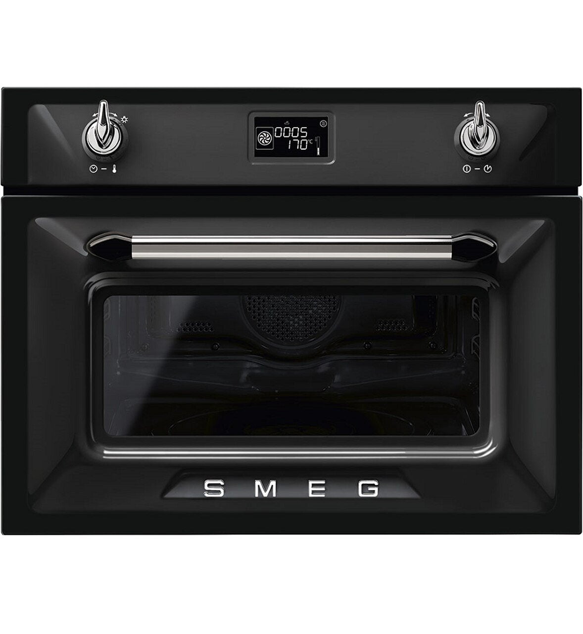 (DISPLAY MODEL ONLY - PICK UP ONLY) SMEG 45CM VICTORIA BLACK COMBI MICROWAVE OVEN